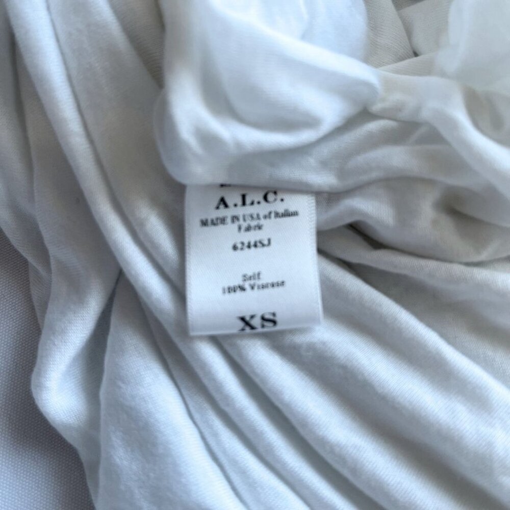 ALC WHITE RUCHED SLEEVELESS MIDI BODYCON DRESS STYLE 6244SJ - XS - Picture 7 of 8